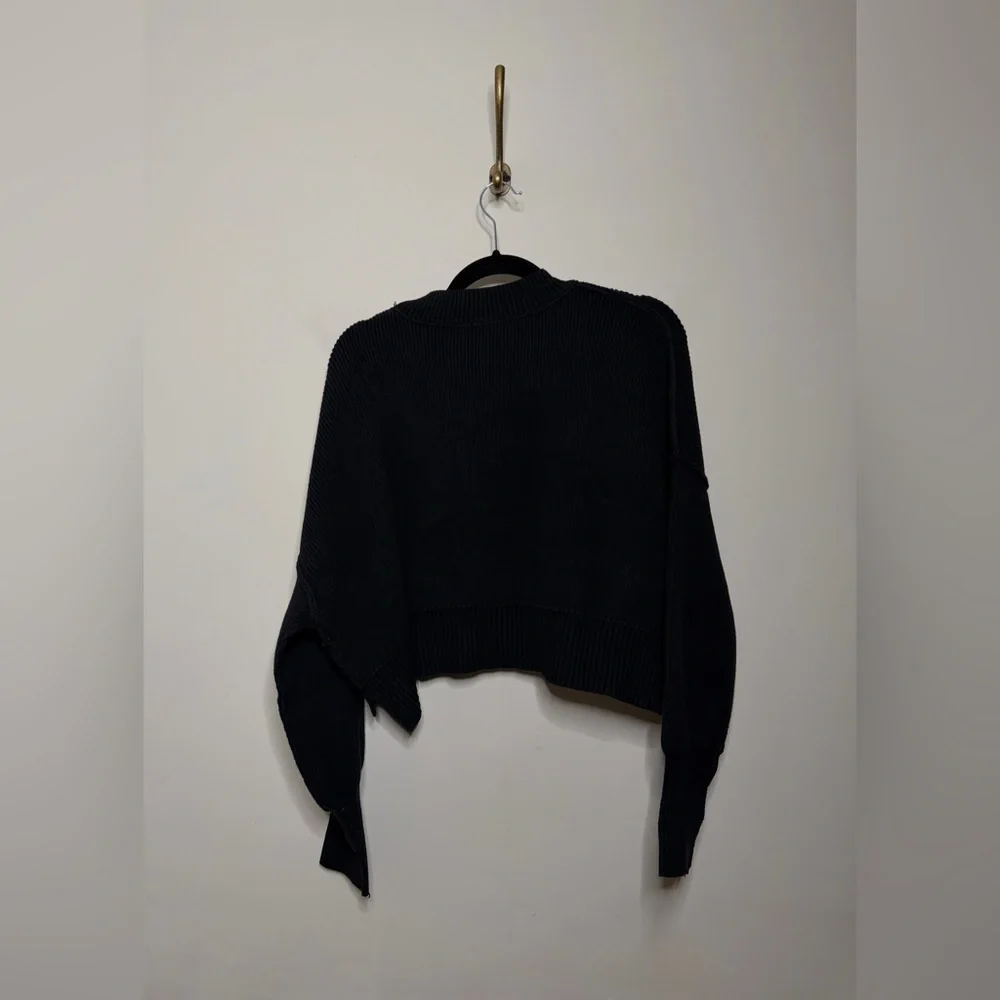 Free People Easy Street Crop Pullover in Black